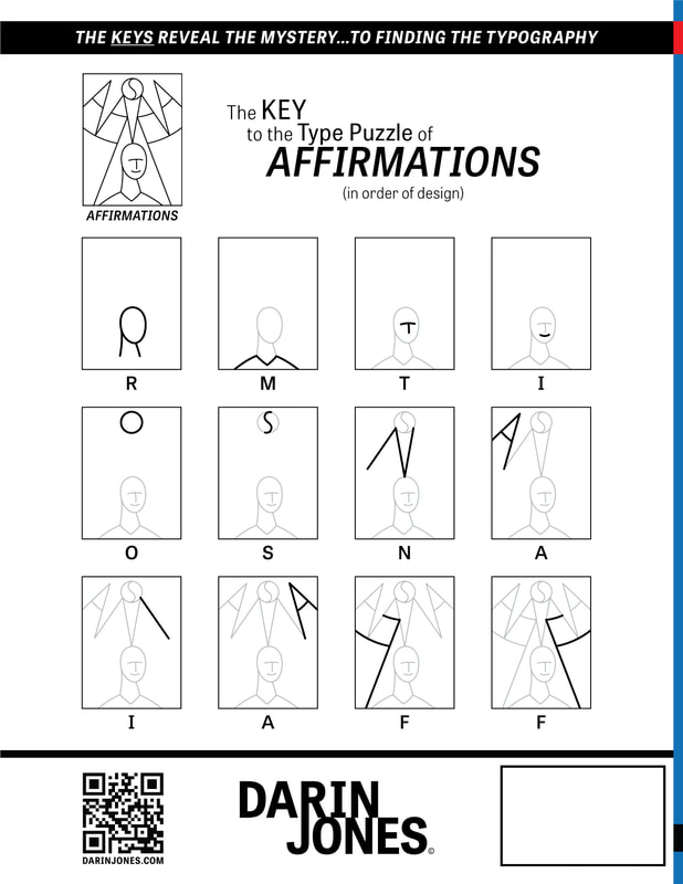 Type Puzzles Affirmations, Vol. 1, back cover Key to Affirmations Type Puzzle