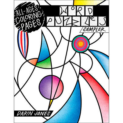 All-Ages Coloring Pages: Word Puzzles Sampler color, doodle, art journal book by Darin Jones