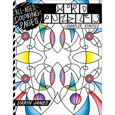 All-Ages Coloring Pages: Word Puzzles Sampler Remixes color, doodle, art journal book by Darin Jones