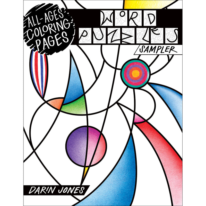 All-Ages Coloring Pages: Word Puzzles Sampler color, doodle, art journal book by Darin Jones
